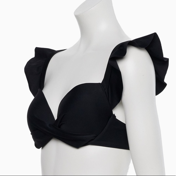 Nicole Miller Other - Black ruffle bikini top NWT